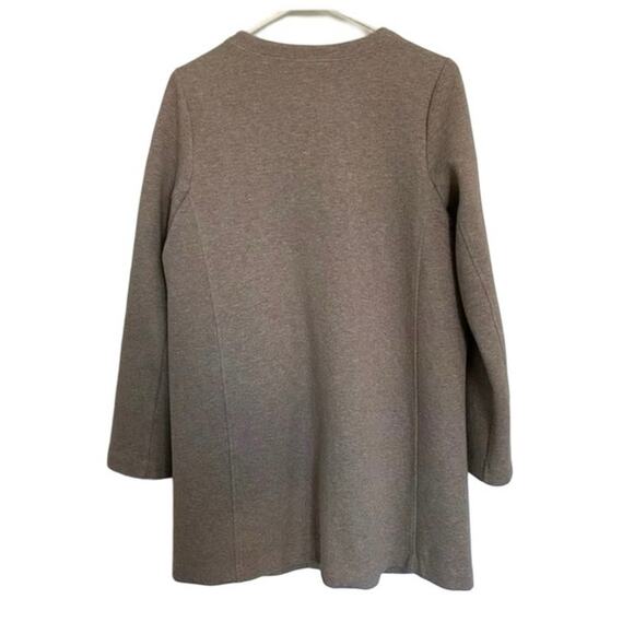 PureJill Women's brown taupe Heavyweight Ponte Knit Snap Front Jacket L Large - Picture 6 of 6